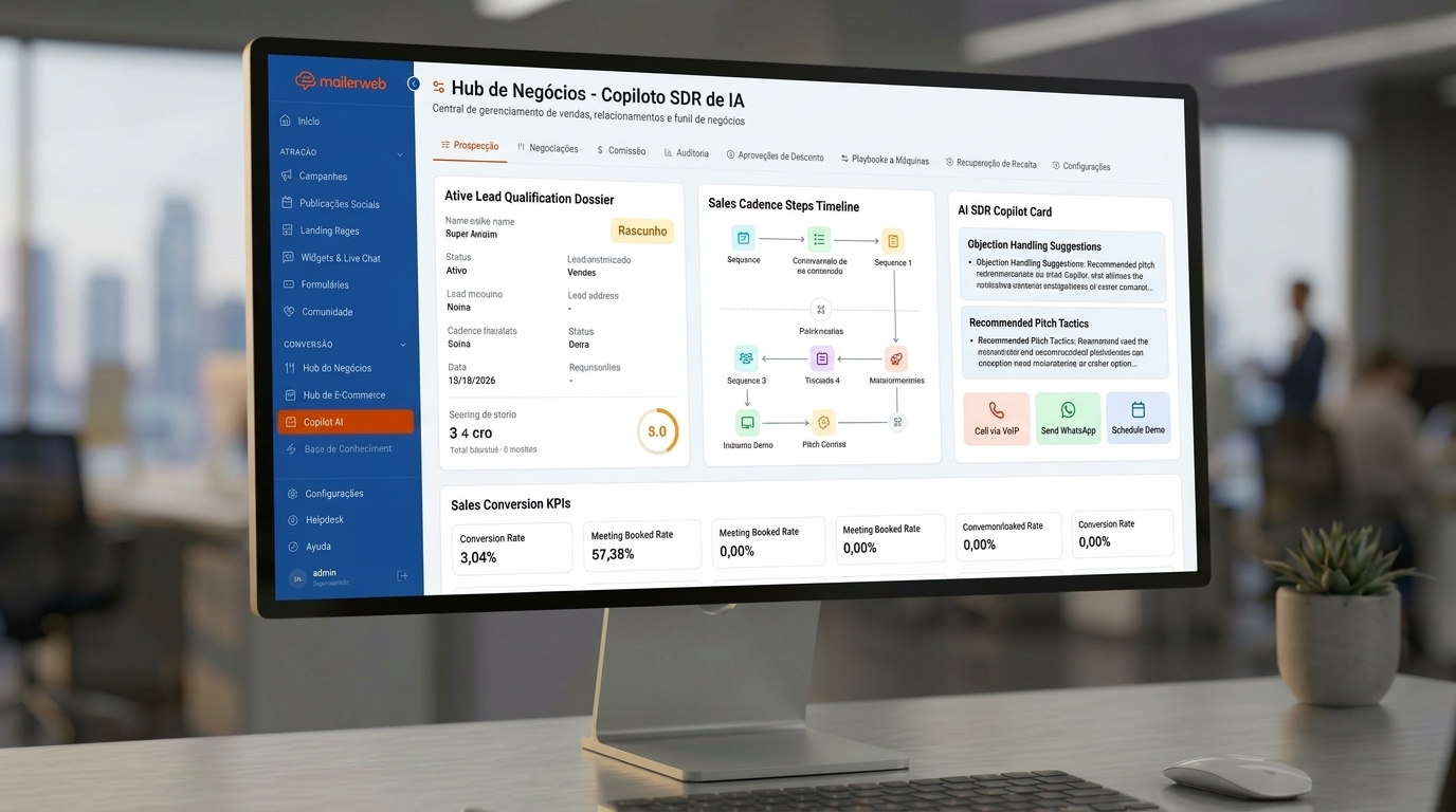 MailerWeb Sales Engagement and AI SDR Copilot on Professional Desktop Screen